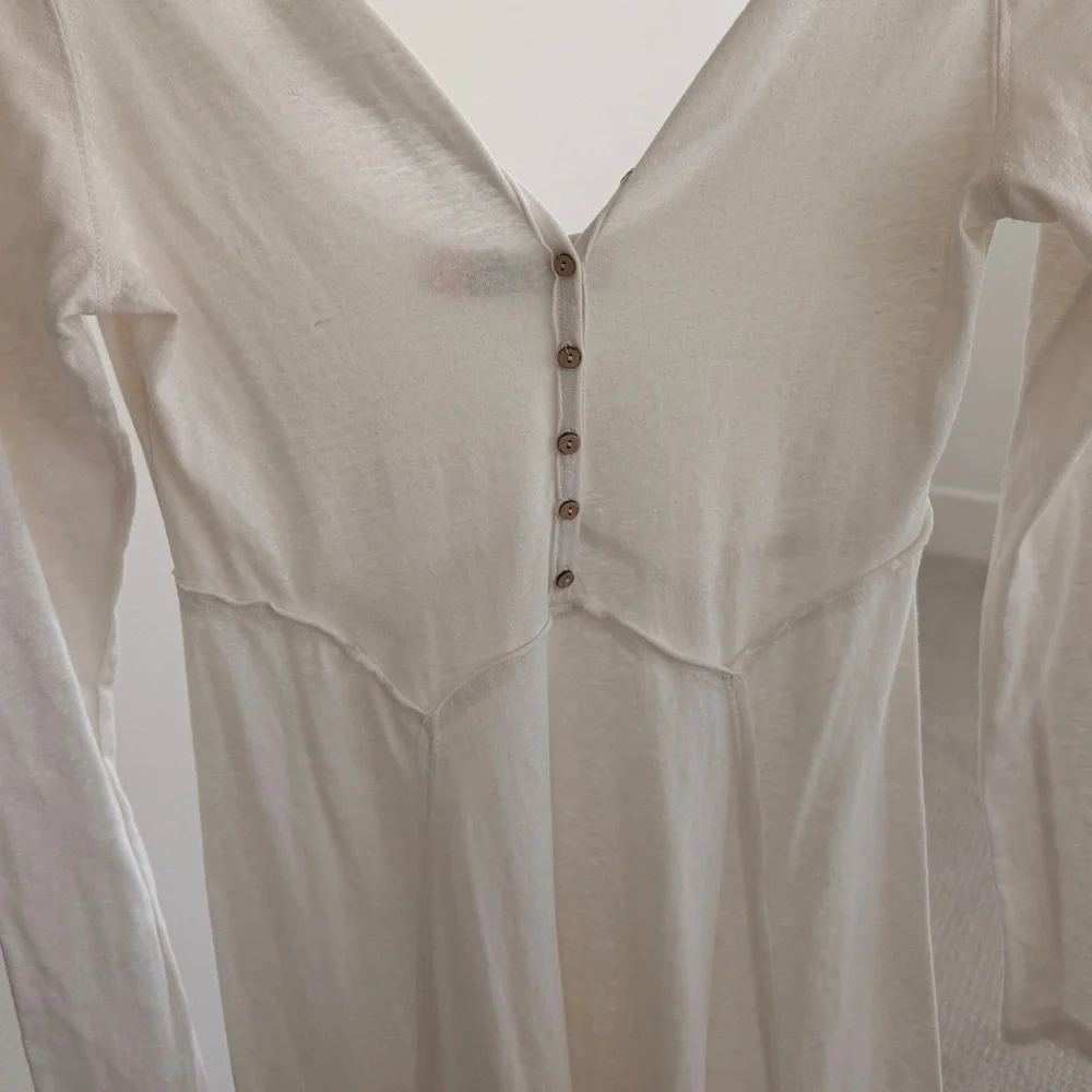 Free People Daybreak Maxi Cream Long Sleeve Size S - Picture 6 of 8